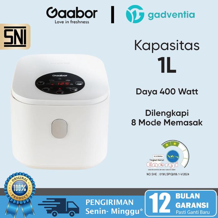 Gambar Gaabor Rice Cooker Magic Com 400W Serbaguna Anti Lengket Ricecooker Penghangat Penanak Nasi MagicCom - Digital 1L GR-S25D dari GADVENTIA undefined Tokopedia