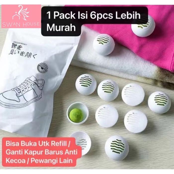 Gambar SHOES PARFUME BALL PENGHARUM BENTUK BOLA KAMPER PENGHILANG BAU SEPATU - 1 pak isi 6pcs dari shoeware undefined Tokopedia