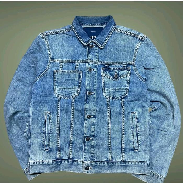Jaket Jeans Biker Zara Jaket Trucker Denim Vintage Zara Man 1975