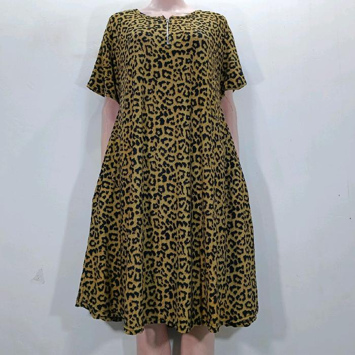 Gambar DASTER JERSEY KOREA LEOPARD. DRESJERSEY LEOPART SUPERJUMBO Daster - bronze dari HANIF-collection26 undefined Tokopedia