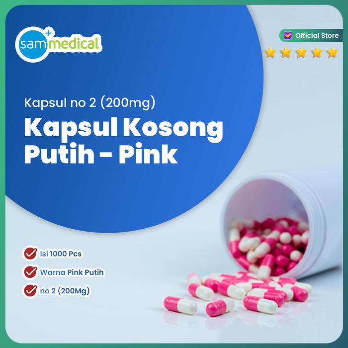 Gambar Kapsul Kosong / Cangkang Kapsul Kosong / Kapsul Kosong Bahan Gelatin Sapi Halal - isi 1000 pcs - PinkPutih No.2 dari SAM MEDICAL undefined Tokopedia