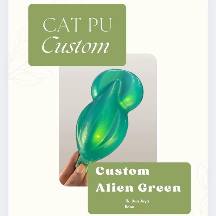 Gambar Cat PU Custom Alien Green uk 200ml 500ml 1000ml Motorcycle - uk 200ml dari Otomotif cat Duajaya undefined Tokopedia