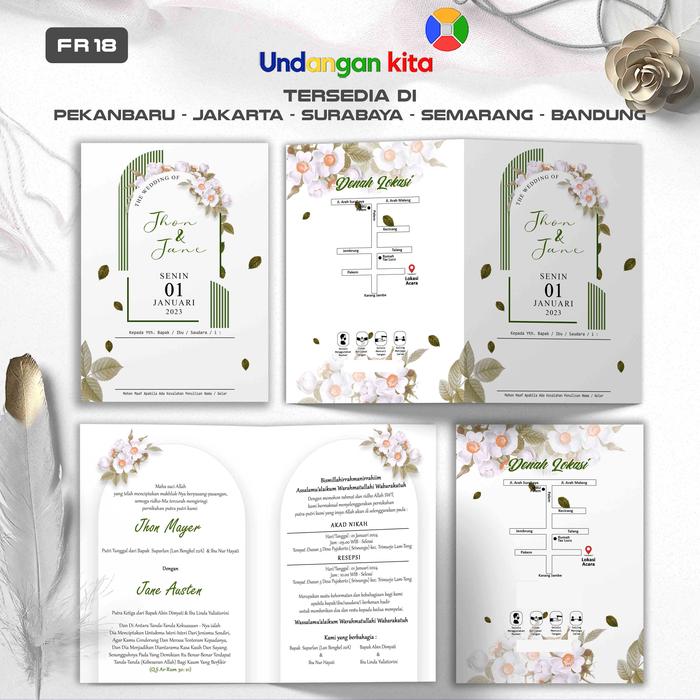 Gambar (100Pcs) Undangan Pernikahan Jasmine - FR 18 dari Undangan Kita undefined Tokopedia