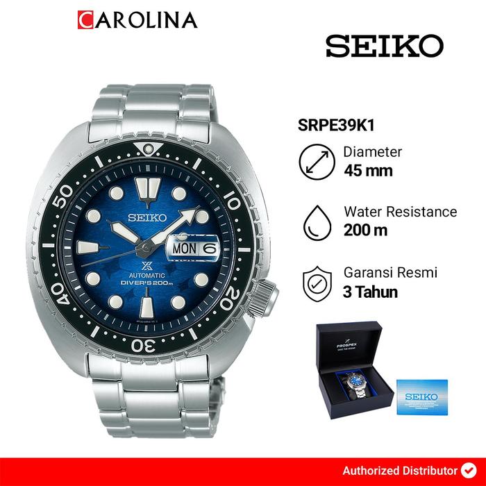 Gambar Jam Tangan Pria Seiko Prospex SRPE39K1 King Turtle Save The Ocean Blue Dial Stainless Steel Strap Special Edition Watch - SRPE39K1 dari Carolina Watch undefined 4 Tokopedia
