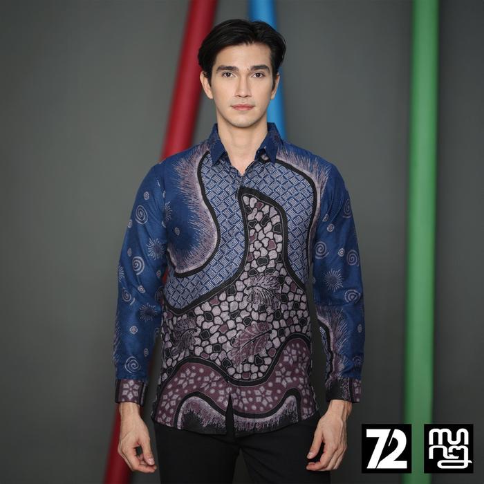 Gambar BAJU BATIK COUPLE Kemeja Rok Lilit Batik Pria Lengan Panjang Slimfit Premium Motif Elegant Biru Dongker Hitam 724443 Cap 72 - Baju Kemeja Atasan Pakaian Batik Couple Cople Pria Cowok Laki - Kemeja Panjang S dari 72 Batik undefined Tokopedia
