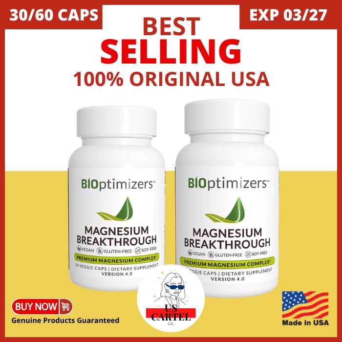 Gambar BiOptimizers Magnesium Breakthrough Supplement 4.0 -  Magnesium Glycinate, Malate, Citrate - Natural Sleep and Brain Supplement - 60 Caps dari US CARTEL undefined Tokopedia