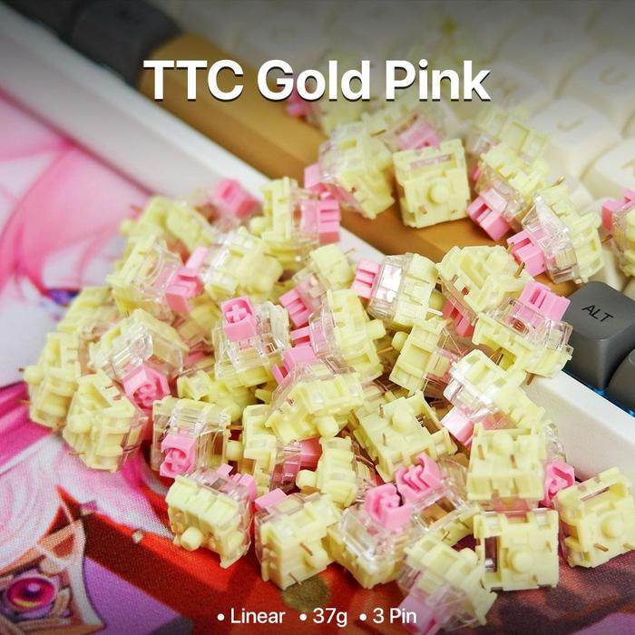 Gambar TTC Switch for Mechanical Gaming Keyboard - Gold Pink dari Clover Gaming Indonesia undefined Tokopedia