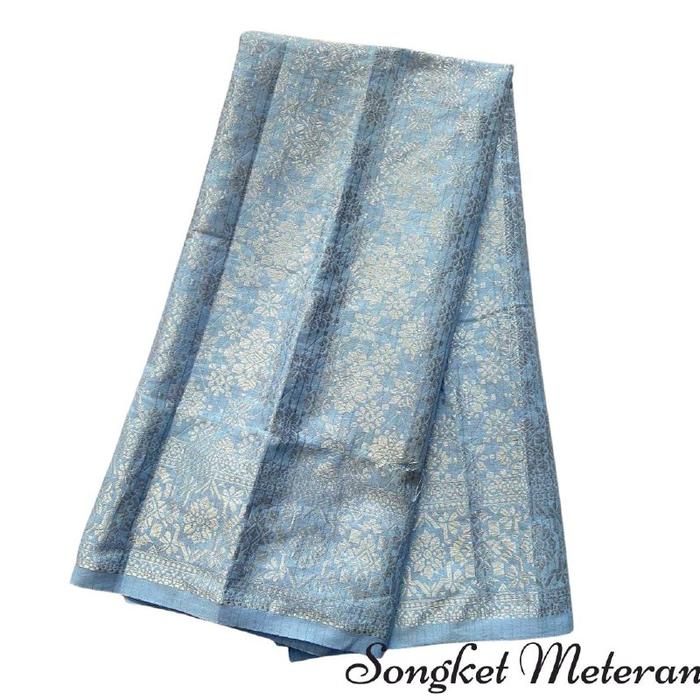 Gambar VR Textile - Songket Meteran Palembang Berbagai Motif Dan Warna - Baby Blue dari Songket VR Textile undefined Tokopedia