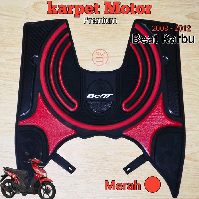 Gambar Original Karpet Motor Beat Karburator Tahun 2008 - 2012 Bahan Karet - Merah dari BOSW Kota Cimahi Tokopedia