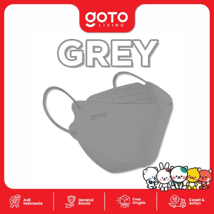 Gambar (Crazy Deal) Goto [COD] Eco Masker KF94 Earloop Face Mask Kesehatan KF94 4Ply Warna - GREY dari Goto Living Kota Tangerang Tokopedia