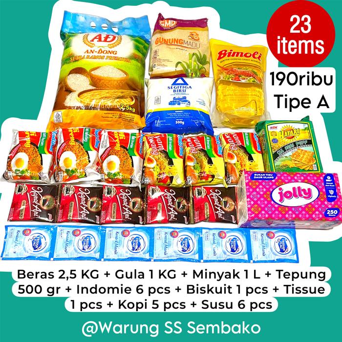 Gambar Paket Sembako Komplit Murah Stok Belanja Bulanan 190ribu - Tipe A, Kardus Bekas dari Warung SS Sembako undefined Tokopedia