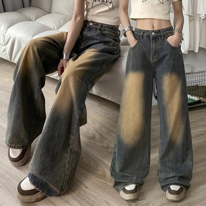 Gambar loui jeans jiniso 802 lulu jeans baggy Jeans vintage jeans jumbo original baggy pants wanita/celana loose pants highwaist premium kulot denim kekinian wide  leg celana  jeans - 763#Retro, S dari FIF.id undefined Tokopedia