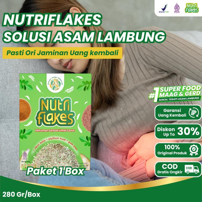 Gambar NUTRIFLAKES Sereal Umbi Garut Solusi Asam Lambung Paket 1 Box dari Nutriflakes Store Indonesia_NEW undefined Tokopedia