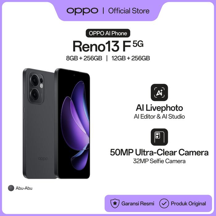 Gambar [NEW] OPPO Reno13 F 5G 12GB/256GB & 8GB/256GB (Garansi Resmi) - Hitam, 8GB+256GB dari OPPO Store Indonesia undefined Tokopedia