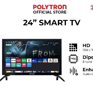 Gambar Polytron TV LED 24 Inch Smart Digital TV PLD 24CV1869 Dengan Garansi 5 Tahun Mendukung DVB-T2 & Aplikasi Prime Video WeTV IQIYI - 24cv1869 kurir instan dari Jack Dublin Online undefined Tokopedia