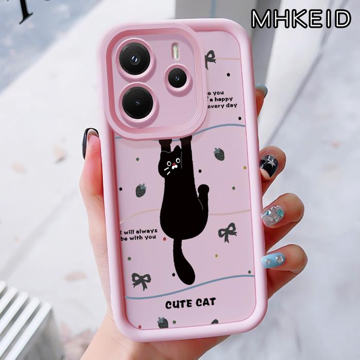 Gambar Casing Hp untuk Xiaomi Redmi Note 14 4G Note 14 5G Note 14 Pro 5G POCO X7 5G Case Kucing Hitam Kasing Anti-Sidik Jari Silikon Kasus Lembut Casing - Gaya1, Redmi Note 14 4G dari MHKEID MALL Kab. Tangerang Tokopedia