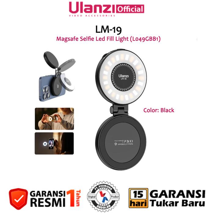 Gambar Ulanzi LM19 Magsafe Led Fill Light Ring Light Selfie Light - Black dari Ulanzi Indonesia undefined Tokopedia