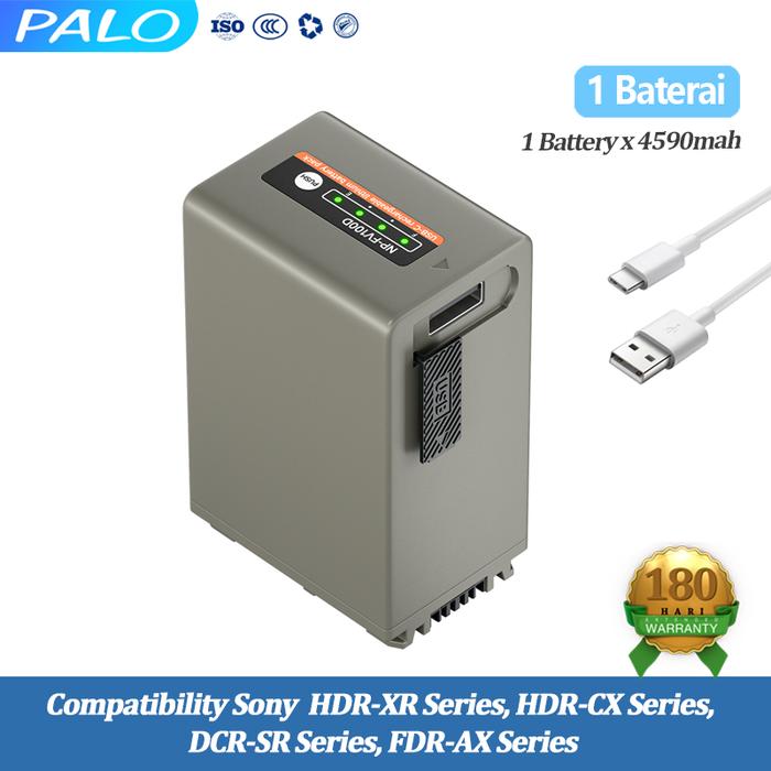 Gambar PALO Baterai NP-FV100 4590mAh TYPE-C untuk Sony FV-100 NPFV100 HDR-CX150E HDR-XR150 DCR-DVD308 DCR-SR300 1800X Siklus Pakai - Baterai-1pcs dari Palo Baterai Kota Administrasi Jakarta Utara Tokopedia