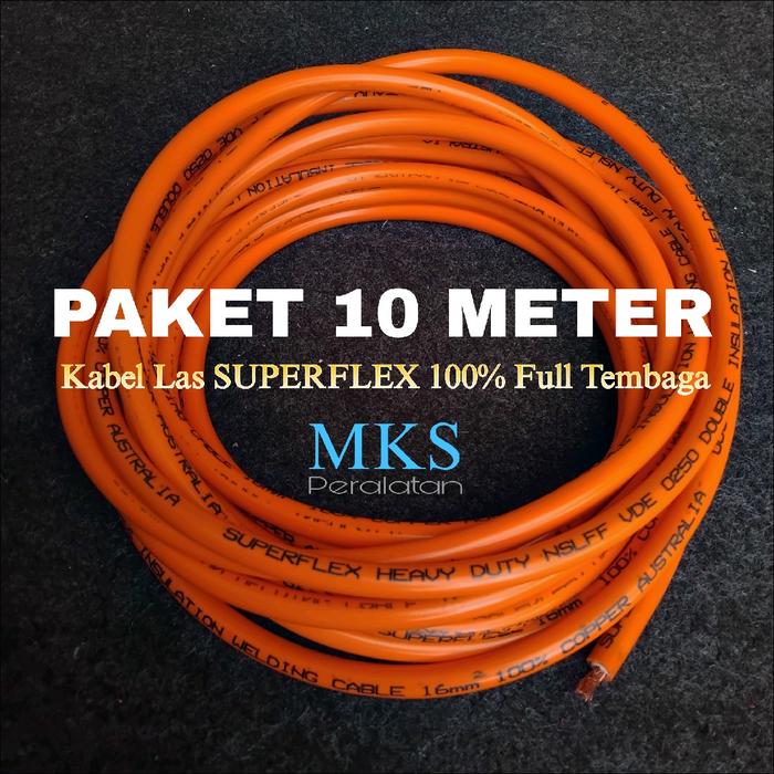 Gambar [PAKET 10 METER] KABEL LAS SUPERFLEX ORANGE 16MM [100% FULL TEMBAGA] | KABEL LAS 16MM SUPERFLEXBLE 100% COPPER - PAKET 10 METER dari MKS-Peralatan undefined Tokopedia