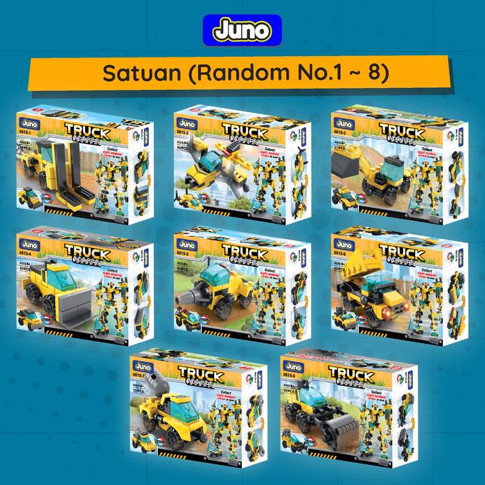 Gambar Mainan Balok Juno 8615 Engineering Truck Robot 8in1 Mainan Robot - Satuan (RANDOM) dari Juno Toys_NEW Kota Surabaya Tokopedia