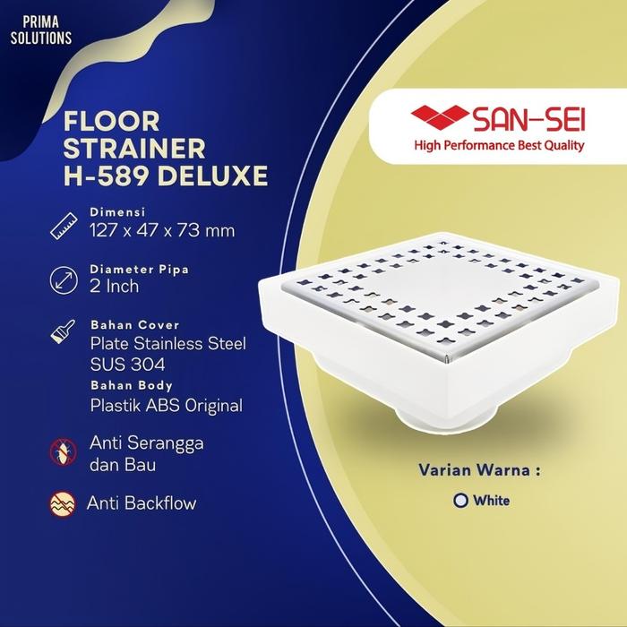 Gambar Sansei H-589 Deluxe Floor Drain Strainer / Lubang Saringan Cegah Mampet & Karat Jaminan Kamar Mandi Bersih dan Nyaman - Putih dari Prima Solutions undefined Tokopedia