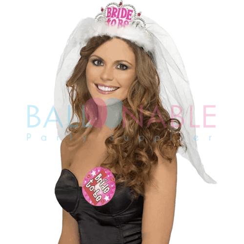 Gambar Crown Mahkota / Veil Pengantin Bride To Be / Kacamata Bride To Be - Crown BTB Putih dari Balloonable undefined Tokopedia