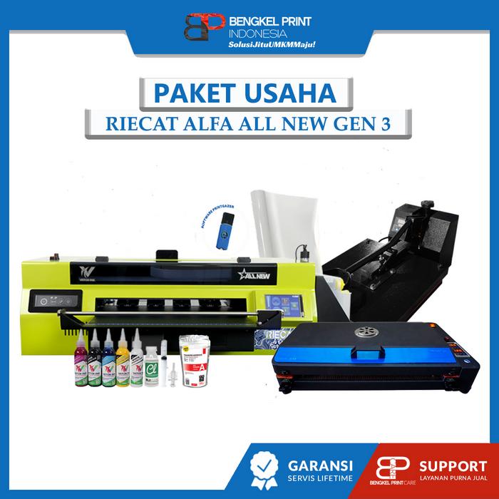 Gambar Paket Usaha Sablon DTF | Paket Mesin Riecat Alfa All New Gen 3 Lengkap - Tanpa Packing Kayu dari Bengkel Print Indonesia undefined Tokopedia