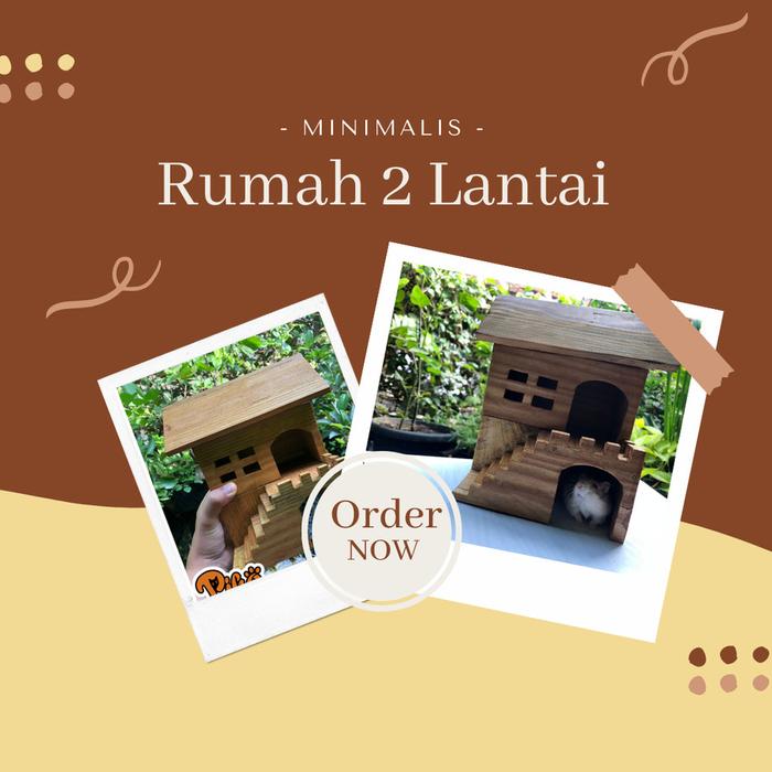 Gambar Rumah Hamster 2 lantai bahan kayu pinus tebal dari PikoPetshop undefined Tokopedia