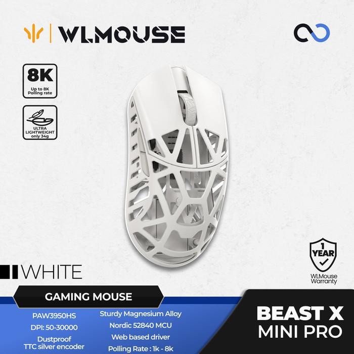 WLMOUSE Beast X Mini Pro 8K Silver Beast X Mini Gaming Mouse