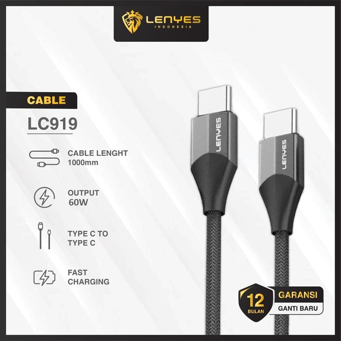 Gambar LENYES LC919 60W Data Cable Fast Charging TYPE C TO TYPE C Kabel Data Charger Pengisian Cepat 1 meter - TYPE C TO TYPE C dari LENYES INDONESIA Kota Administrasi Jakarta Pusat Tokopedia