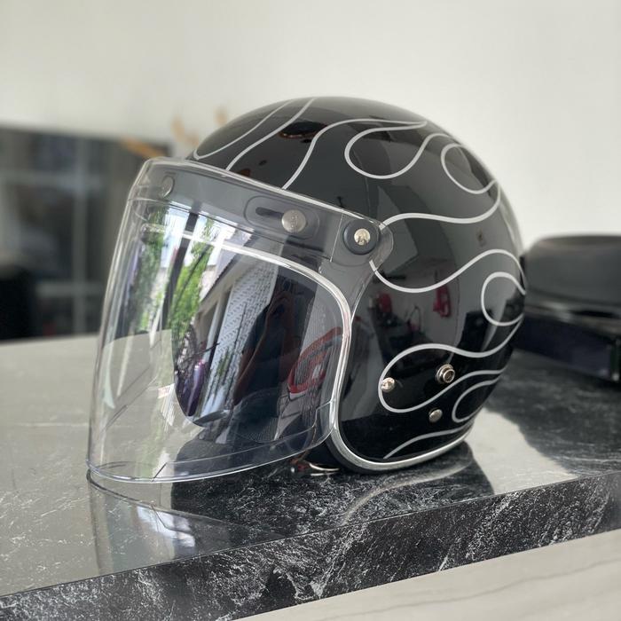 Gambar Kaca Venom Bening Hitam Bogo,Slimhead Helm - Bening dari PLANET HELMET undefined Tokopedia