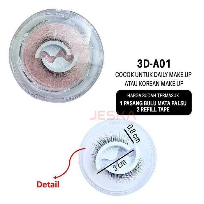 Gambar Eyelash bulu mata palsu medium natural Korean look extension beauty Latina ukuran campur tempel tanpa lem tebal dan lentik curly - Eyelash 3D-A01 dari Jesika Store ID undefined Tokopedia