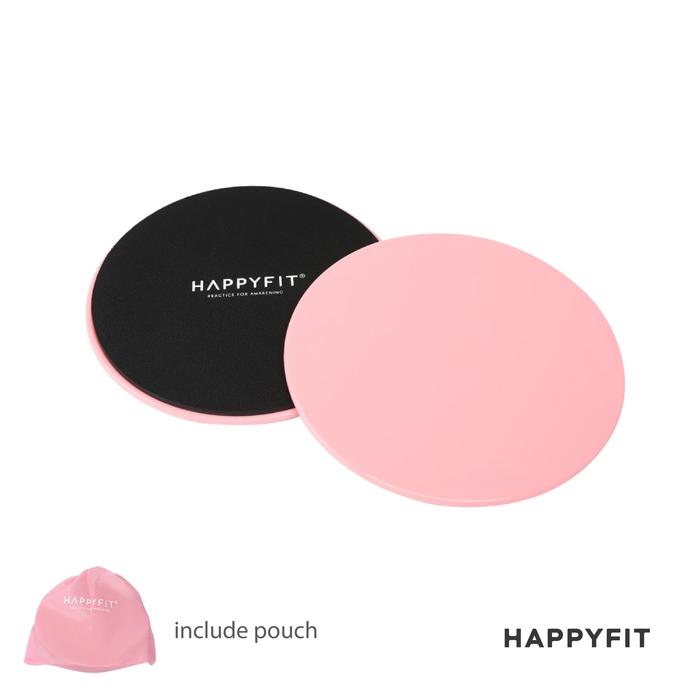 Gambar HAPPYFIT [2 PCS + FREE Pouch ] Core Slider Round - Gliding Sliding - Disc Fitness - Pink dari Happyfit Indonesia undefined Tokopedia