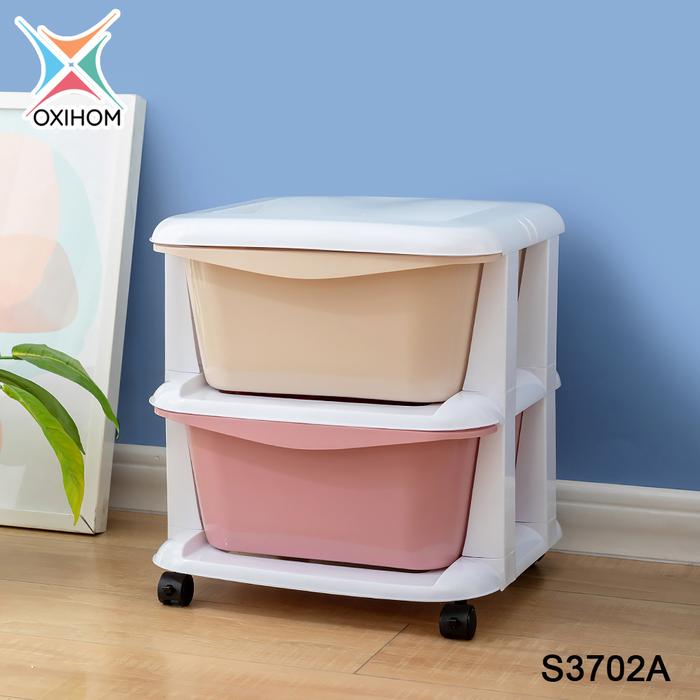 Gambar Oxihom Lemari Pakaian Plastik Laci Plastik Susun Drawer Storage Cabinet Plastic Mainan - S3702A dari Oxihom undefined Tokopedia