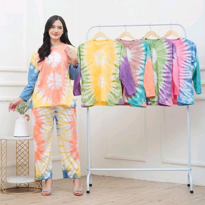 Gambar [PROMO BELI 1 DAPAT 3] SETELAN CPLP SETELAN TANGAN DAN CELANA PANJANG TERLARIS  Baju Oblong Resleting Busui Bumil Piyama Pendek Bahan Combed Bukan Katun - setelan cplp motif rainbow, allsize dari jazilabatik undefined Tokopedia