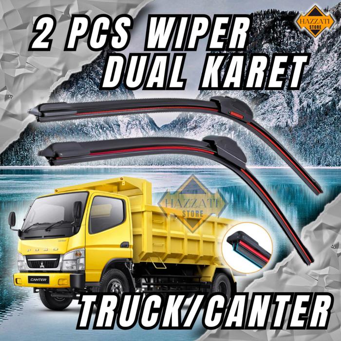 Gambar Wiper Dual Karet Frameless Model Double Blade Truck / Canter - Wifer Mobil Kaca Depan Sepasang 2 Pcs Frameless Double Karet Truck / Canter - TRUCK CANTER dari ANDdara Shopink undefined Tokopedia