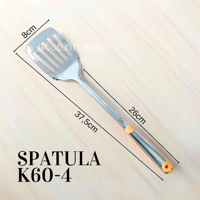 Gambar G266 SODET SPATULA SKIMMER MASAK TEBAL STAINLESS STEEL - SPATULA K60-4 dari GoodKitchens undefined Tokopedia