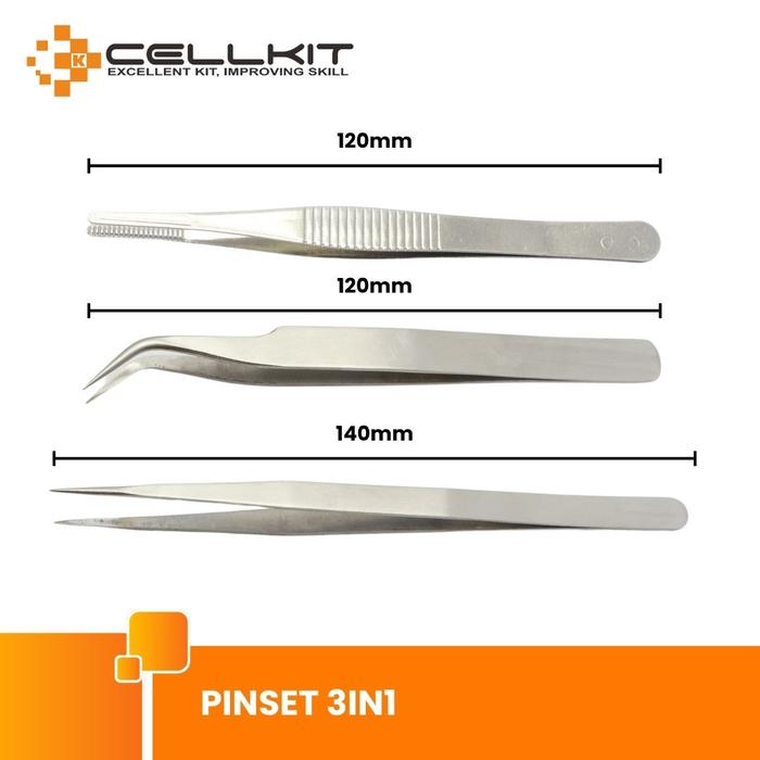 Gambar PINSET CELLKIT 3 IN 1 ( CK 3IN1 ) - Silver dari CELLKIT undefined Tokopedia