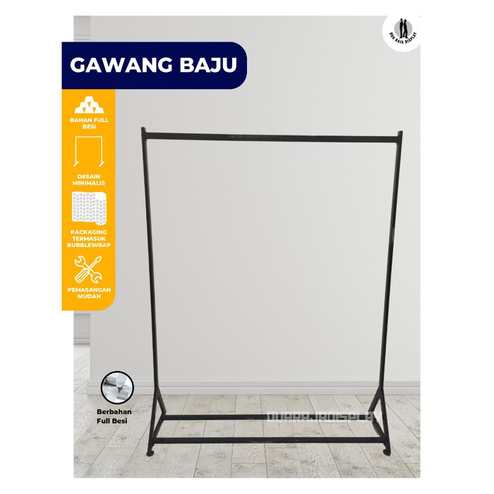 Gambar DRJ - Gawang Baju Full Kotak Segitiga Minimalis - gantungan baju minimalis - rak baju besi murah - gantungan baju - Putih dari DUA RAJA DISPLAY undefined Tokopedia