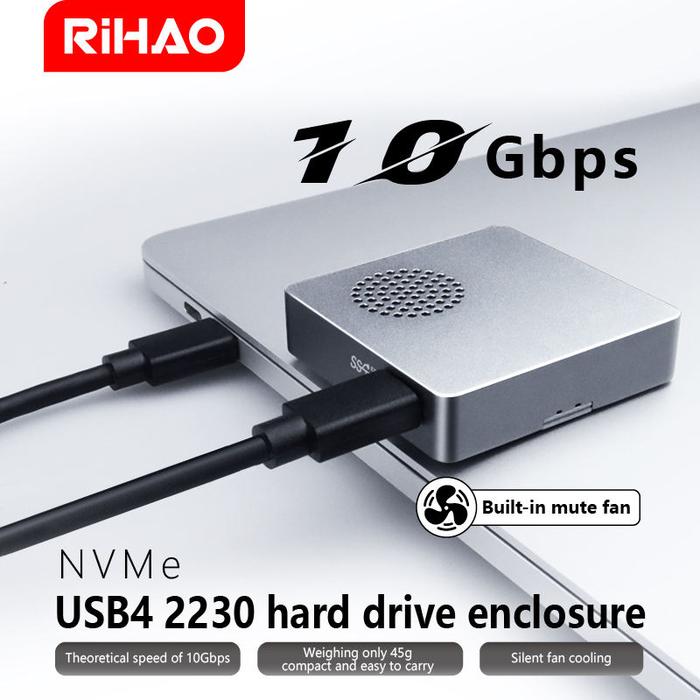 Jual RIHAO Mini Enclosure Thunderbolt 3/4 USB4.0 40Gbps NVMe M.2 SSD ...