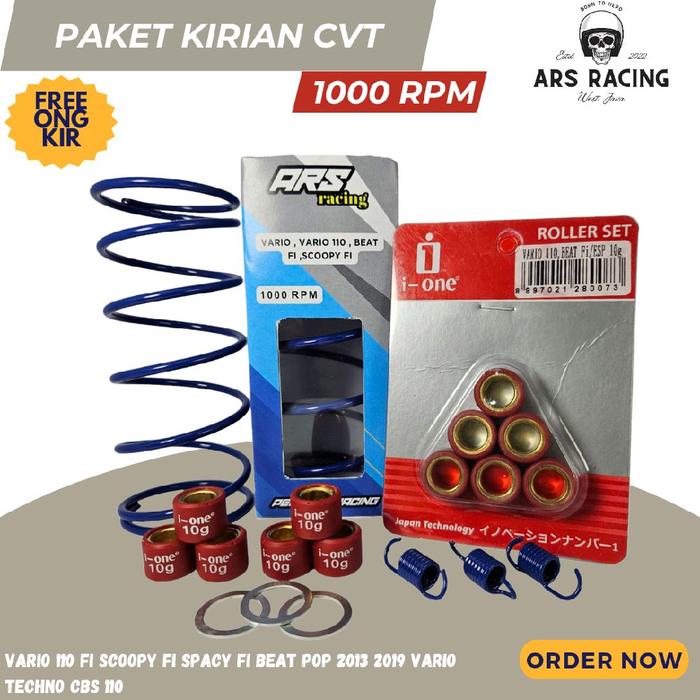 Gambar PAKET PER CVT RACING VARIO BEAT FI SCOOPY FI VARIO 110 ESP BEAT ESP SCOOPY ESP 2013 - 2019 1000 RPM PER CVT RACING ROLLER DAN SENTRI BY ARS RACING - 8 GRAM dari Ars Racing Motor_NEW undefined Tokopedia