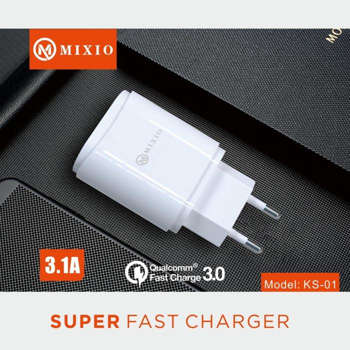 Gambar MIXIO - KS-01 Qualcomm 3.0 USB Adaptor SUPER Fast Charger 3.1A dari MIXIO undefined Tokopedia