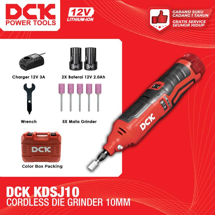 Gambar DCK KDSJ10 Cordless Die Grinder / Gerinda Lurus - 2 BATTERY dari Drill&Co undefined Tokopedia