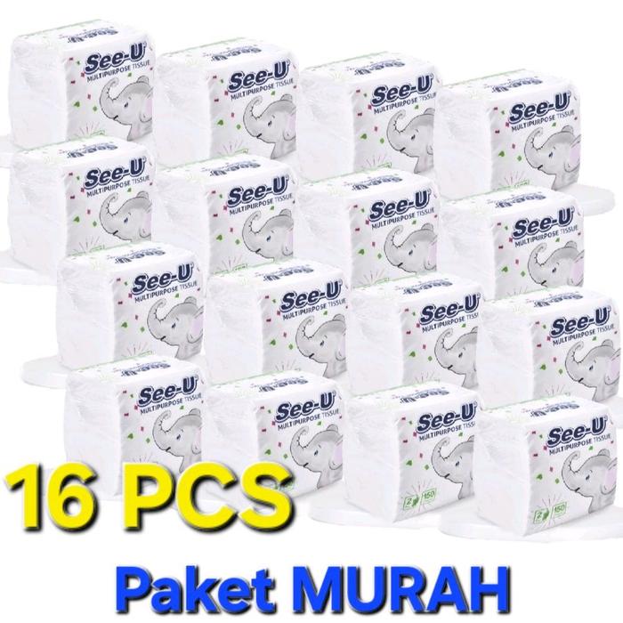 Gambar ( 16 PCS ) PAKET HEMAT Tisu Meja SEE U Pop Up 150s dari ISTANA TISSUE GROSIR undefined Tokopedia