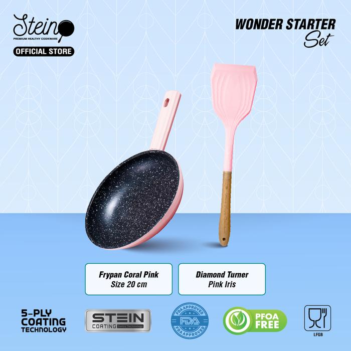 Gambar STEIN Wonder Starter Set - Fry Pan 20cm + Stein Spatula - Coral Pink-Pink Iris dari Steincookware Official Store undefined Tokopedia