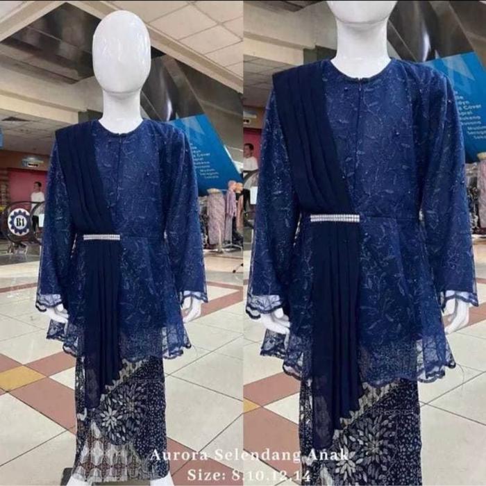 Gambar [READY]Kebaya Moderen Selendang Anak-Anak 5-12 Tahun Dengan Rok Prisket Batik Premium Sangat cocok Untuk Perpisahan Sekolah Anak Dan Acara Lainnya - NAVY, M 5-6 TAHUN, SATU SET dari RIN KABAYA undefined Tokopedia