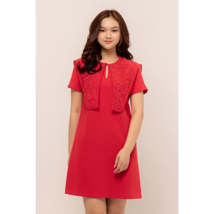Gambar RIMINI - Gaun Pesta Wanita Lengan Pendek Size XS-XL -  Agnetta Dress CC30746 Cantik Formal Simple  Hitam Kondangan Casual Panjang Midi - RED, XS dari RIMINI SEMARANG undefined Tokopedia
