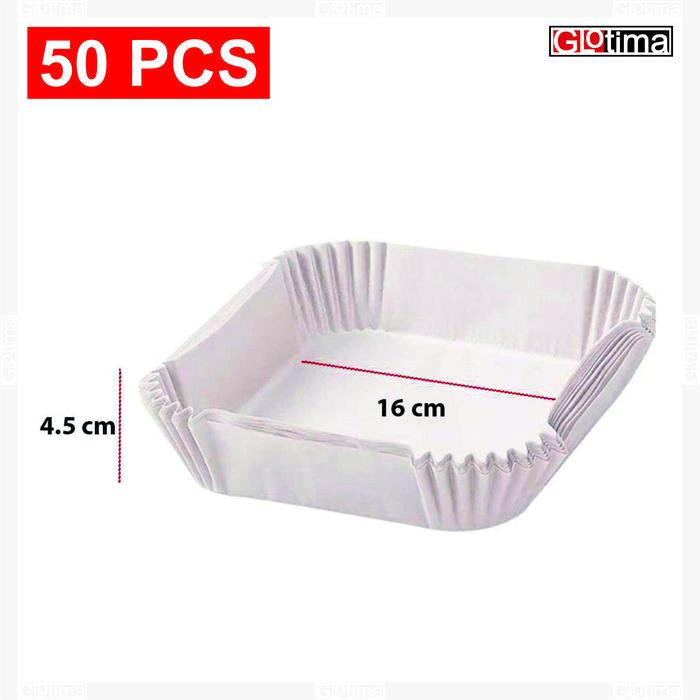 Gambar Kertas Minyak Tatakan Alas Air Fryer Microwave Oven Kertas Air Fryer Paper Liner Kotak Bulat 50 pcs - C.Kotak 16cm - Putih dari Glotima undefined Tokopedia