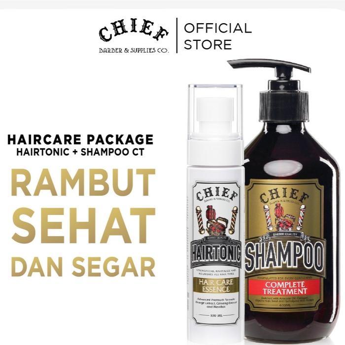 Gambar CHIEF ULTIMATE HAIR CARE PACKAGE | Chief Hairtonic + Chief Shampoo 400ml + Chief Haircaviar Mask - Hairtonic + Shampoo CT  400ml + Haircaviar dari CHIEF Official Store Kota Administrasi Jakarta Selatan Tokopedia