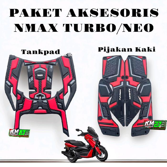 Gambar Paket Aksesoris motor Nmax Turbo/Neo Tahun 2024-2025 Bahan Karet Tebal Motorcycle Karpet - MERAH dari GloryKbw undefined Tokopedia